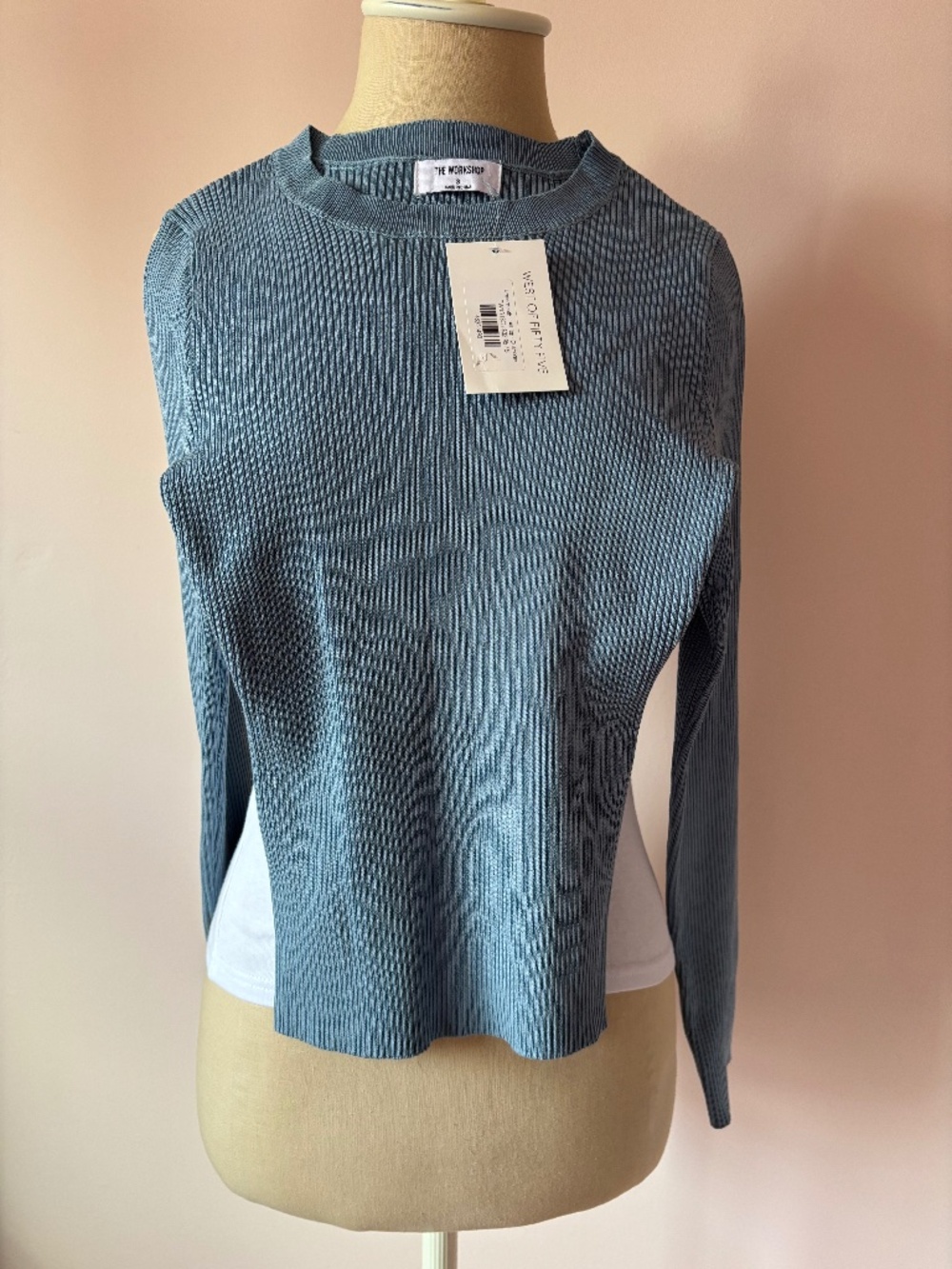 Blue Ribbed Shirt The Workshop brand